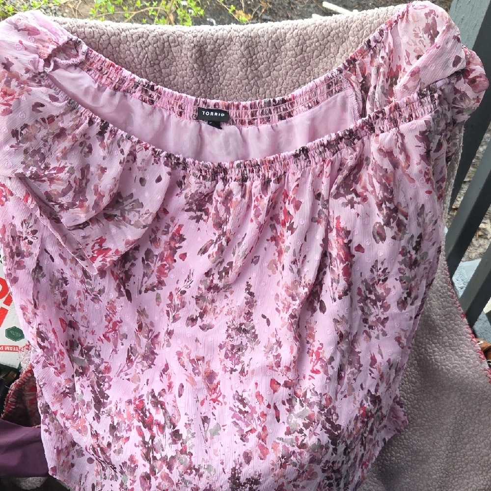 Torrid Pink and Purple Floral Top